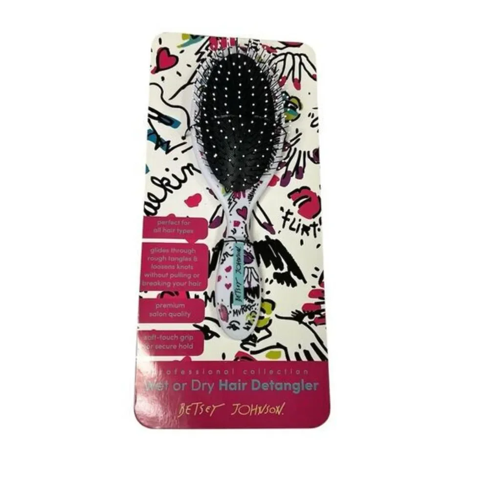 Betsey Johnson Multicolor Wet or Dry Detangler Brush for All Hair Types